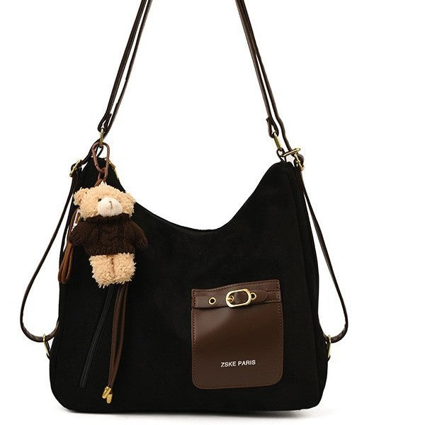 Vintage Suede-lined Large-capacity Bag