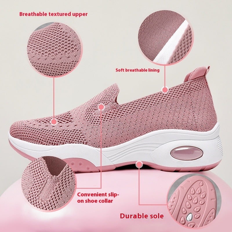 Women's Platform Flying Woven Casual Slip-on Height Increasing Cloth Shoes