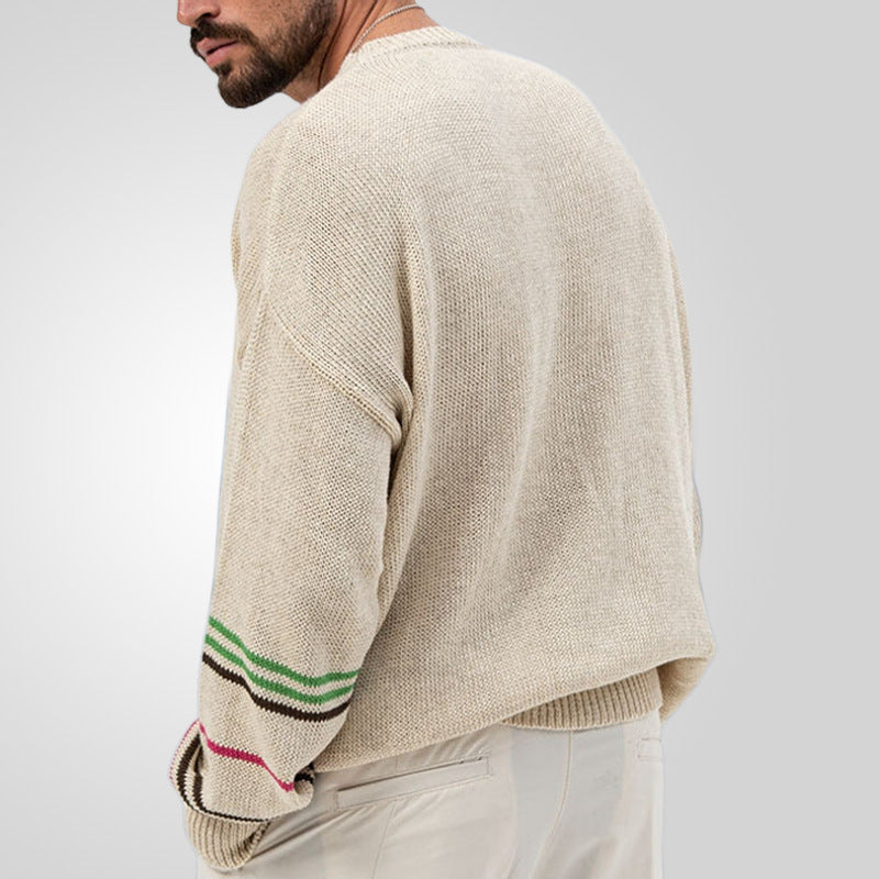 Rundhalset pullover letvægtssweater med lange ærmer