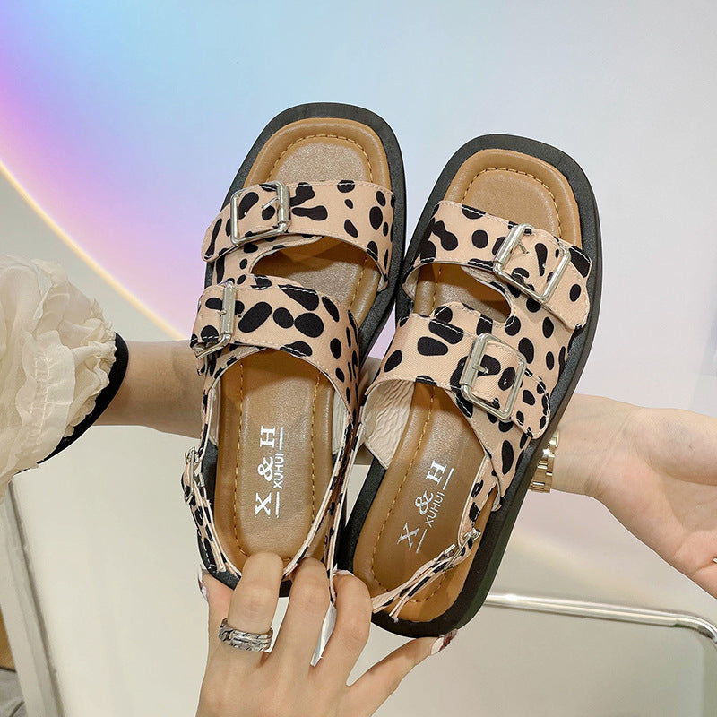 Fashion Ladies Simple Leopard Sandals
