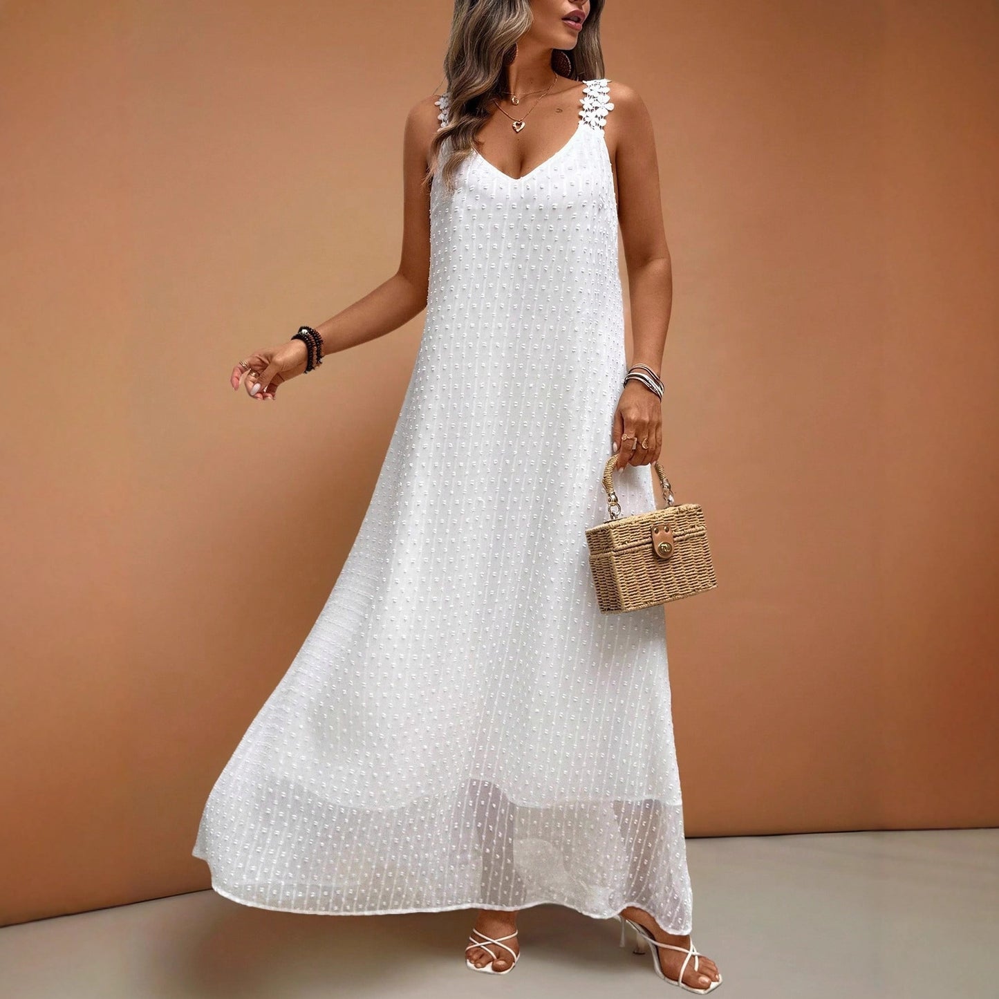 Womens Fashionable Plus-Size Casual Slip Dress