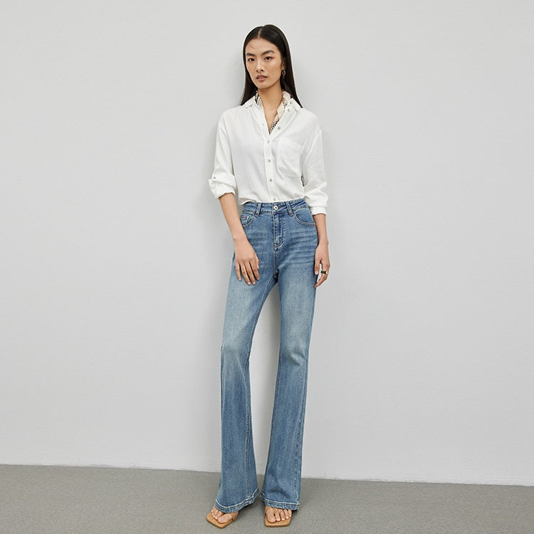 Retrojeans til kvinder, slankende og højtaljede