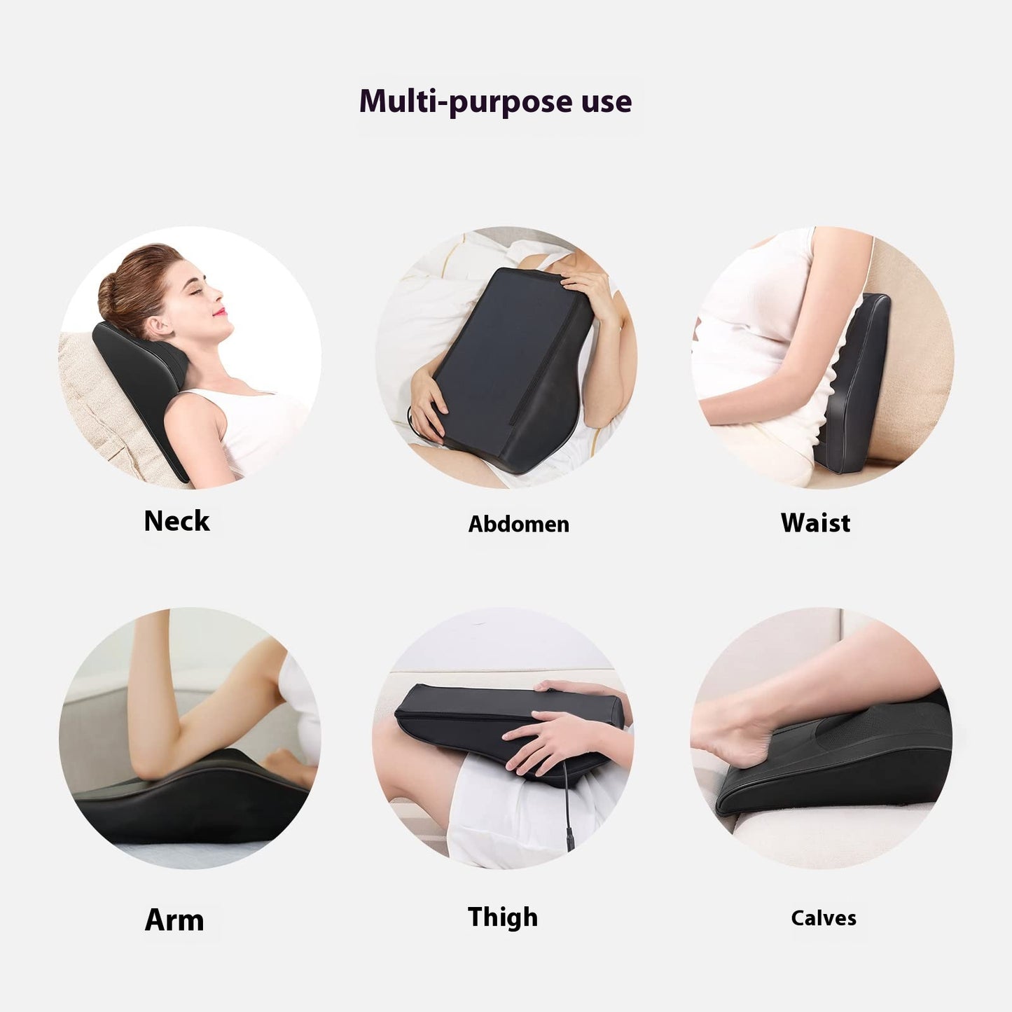Multifunctional Heating Back Massager 3D Kneading Cushion Neck Waist Lumbar Spine