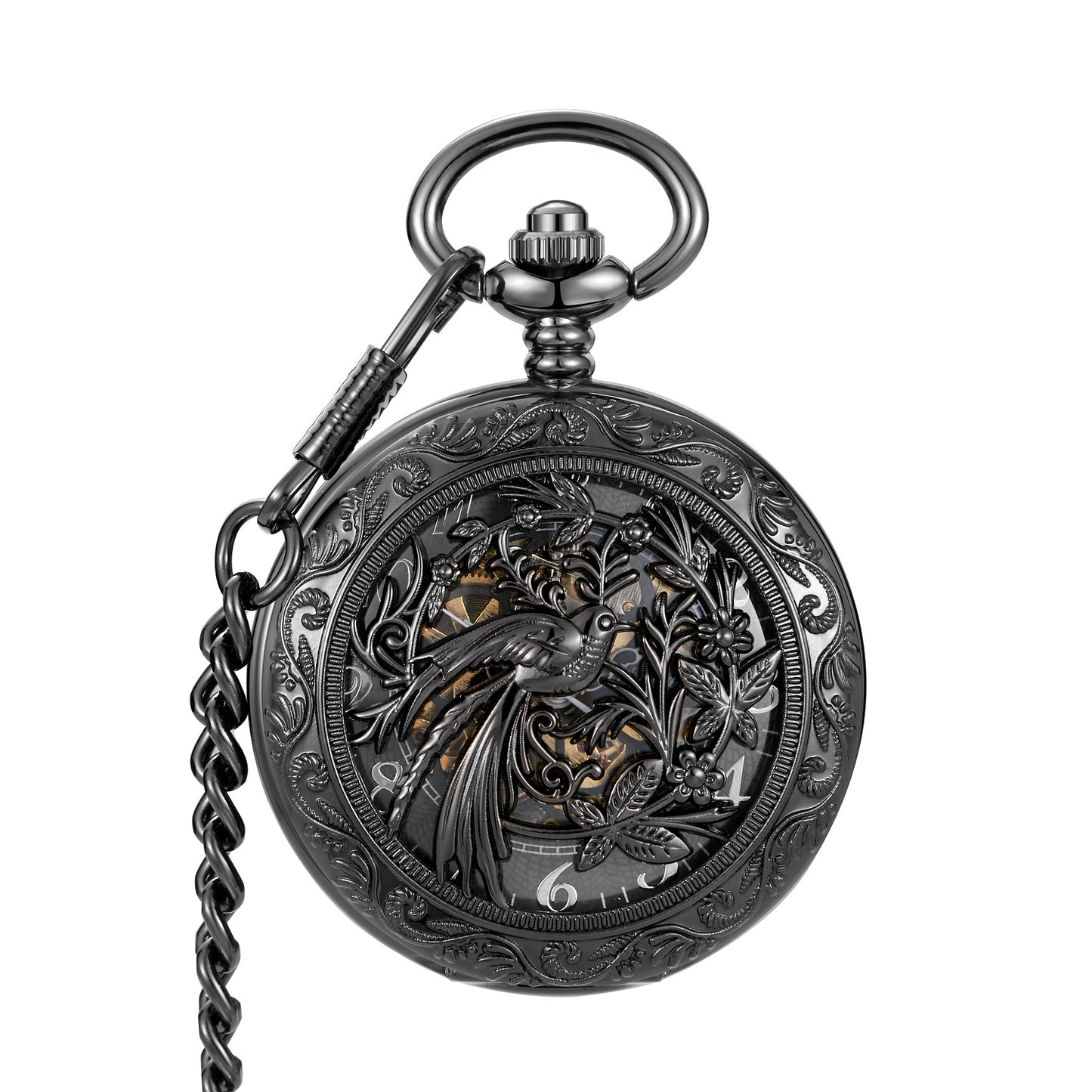 Roman-style Semi-automatic Mechanical Pocket Watch