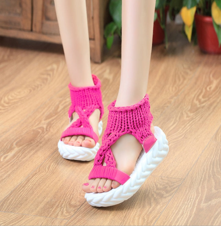 Knitted wool sandals