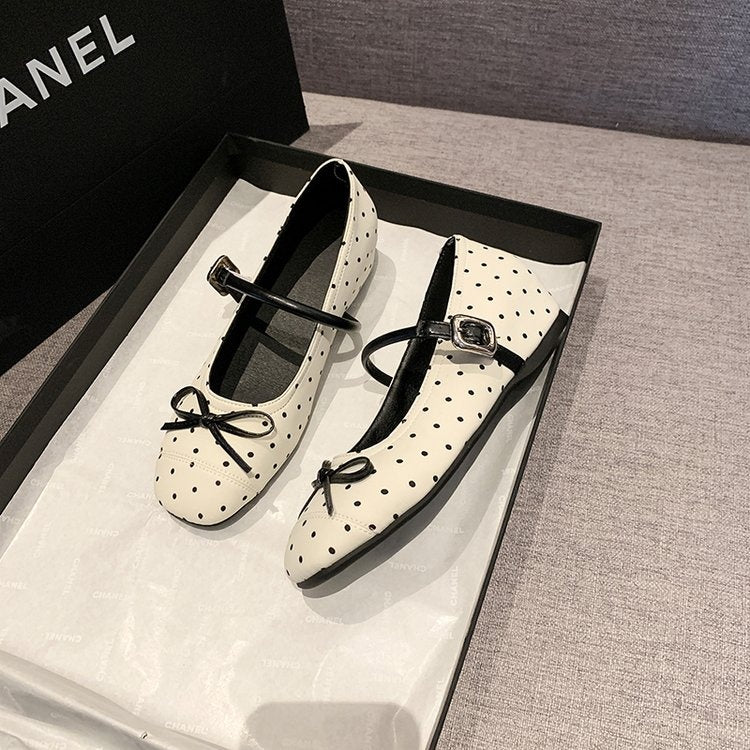 Women's French Style Bow Embellished Shallow Cut Hidden Wedge Heel Single Shoes, 2026 New Collection, Gentle Evening Style Fashion Dress Shoes With One-Strap Buckle