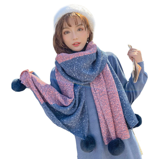Hanging ball color matching shawl dual-use scarf