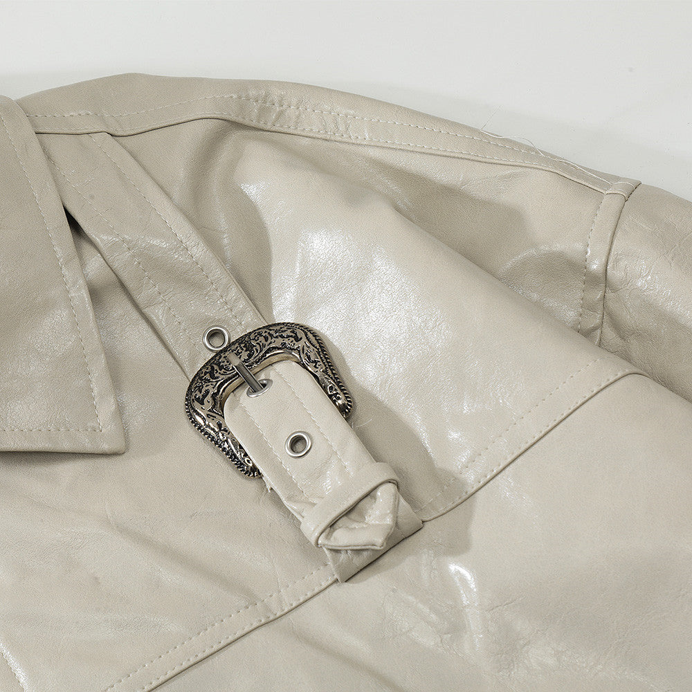 Trendy Brand Handsome Biker's Leather Jacket Men's Spring And Autumn