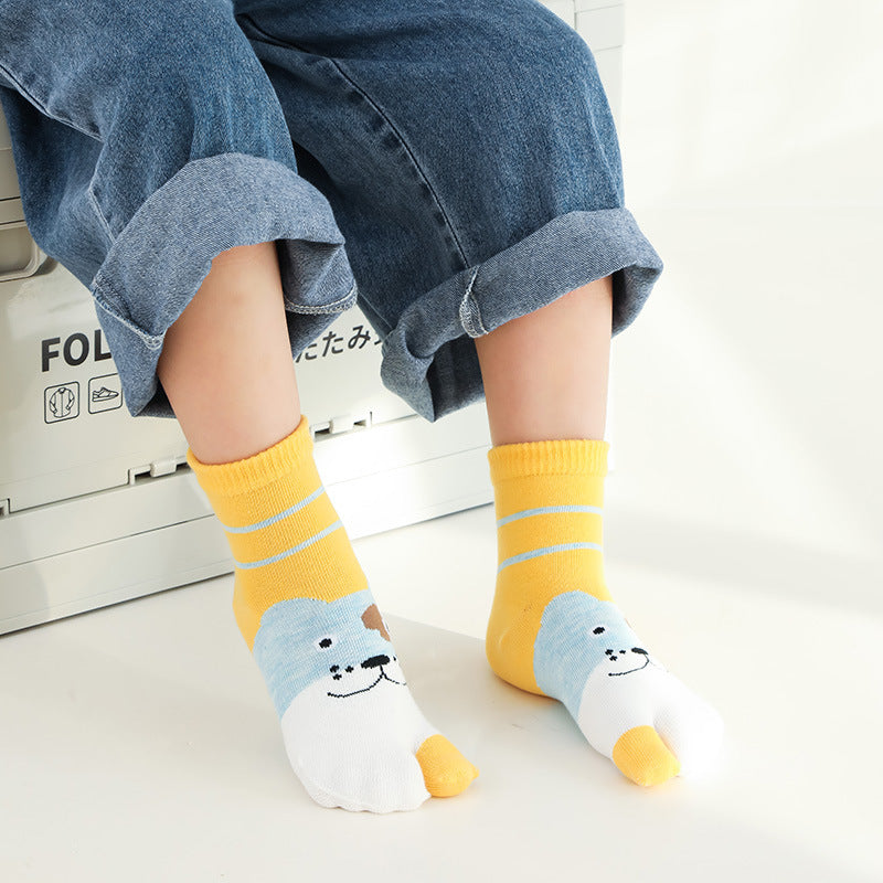 Children's Pure Cotton Cartoon Points Thumb Socks