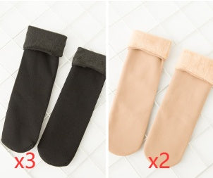 Plus velvet thick snow day warm floor socks autumn and winter in the tube home socks men socks couple socks