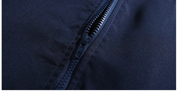 Long Sleeve Standard Jacket Color Matching Baseball Collar Men's Coat