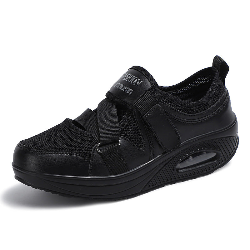 Women's Air Cushion Thick Sole Casual Shoes With Velcro