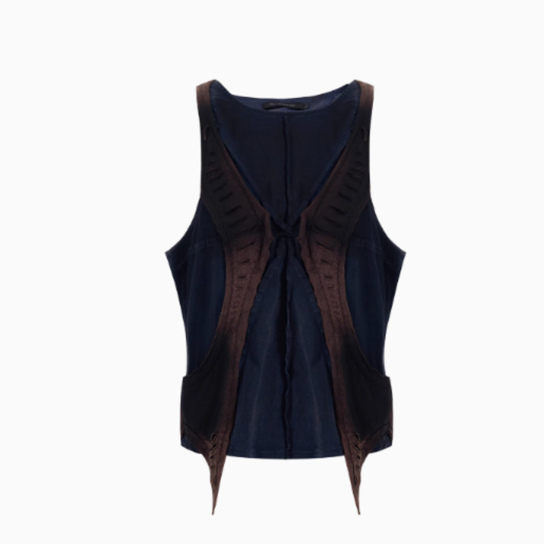 Small Niche Cut Structure Spliced Vest For Men In Summer Spray Color