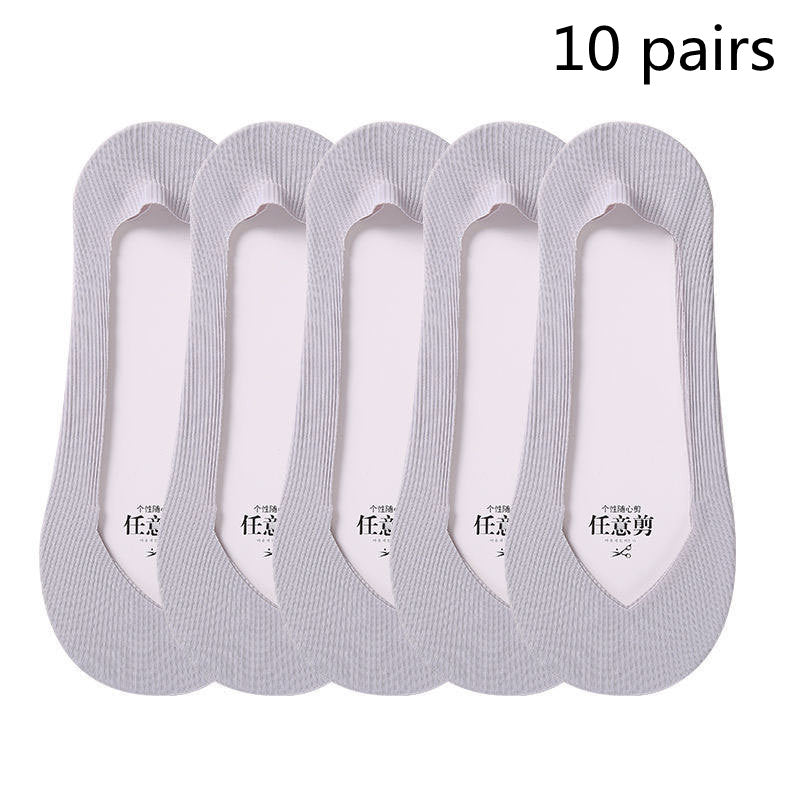 Boat Socks Women's Thin Shallow Mouth Invisible Socks Spring And Summer Striped Women's Boat Socks
