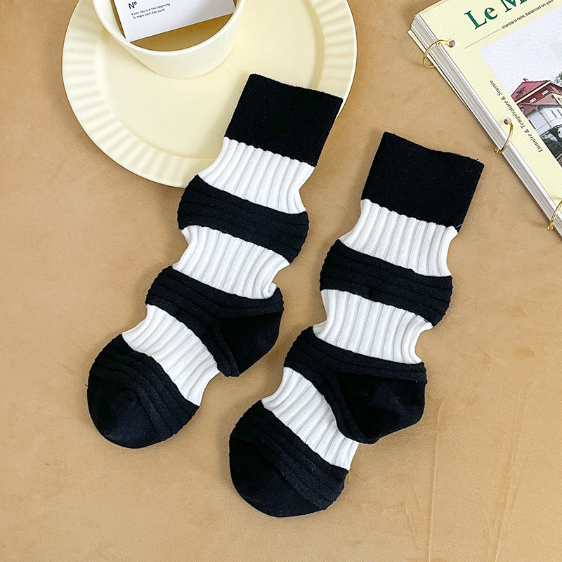 Retro Sweat-absorbent Breathable Combed Cotton Stockings