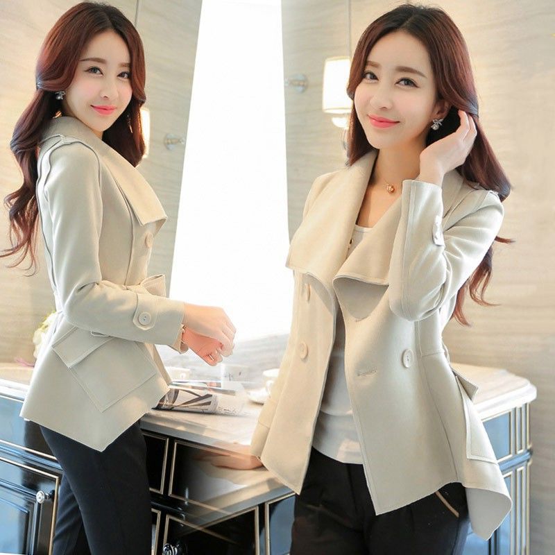 SpringAutumn New Slimming Versatile Short Suede Blazer For Petite Women