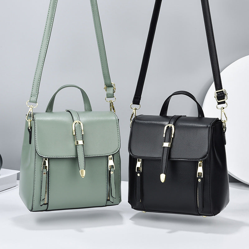 Women's Fashionable All-match Leather Lightweight Western Style Backpack