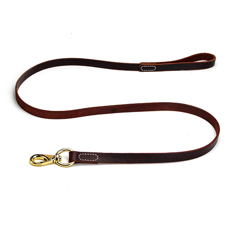 Cowhide Leash Pet Supplies For Walking Medium And Large Dogs