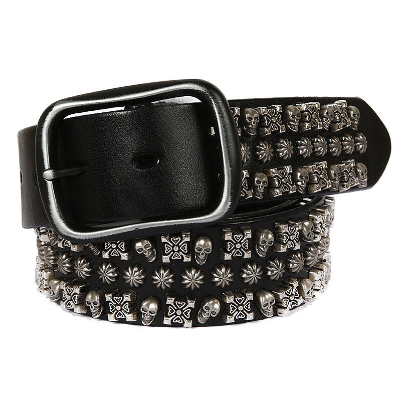 Personalized First Layer Cowhide Hip-hop All-match Knight Belt
