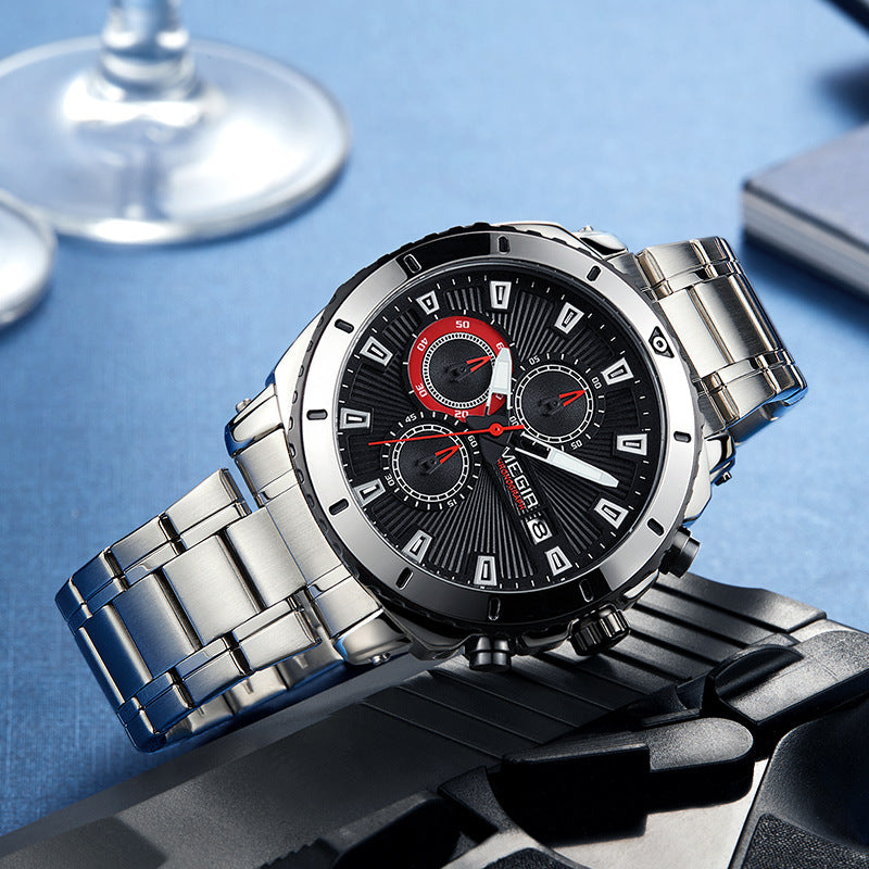 Men's stainless steel quartz watch