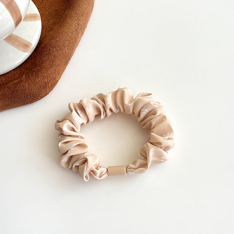 French Floral Small Intestine Hair Band Simple High Elastic Rubber Band