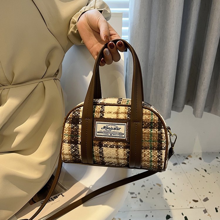Women's Fashion Casual Houndstooth Shoulder Messenger Bag