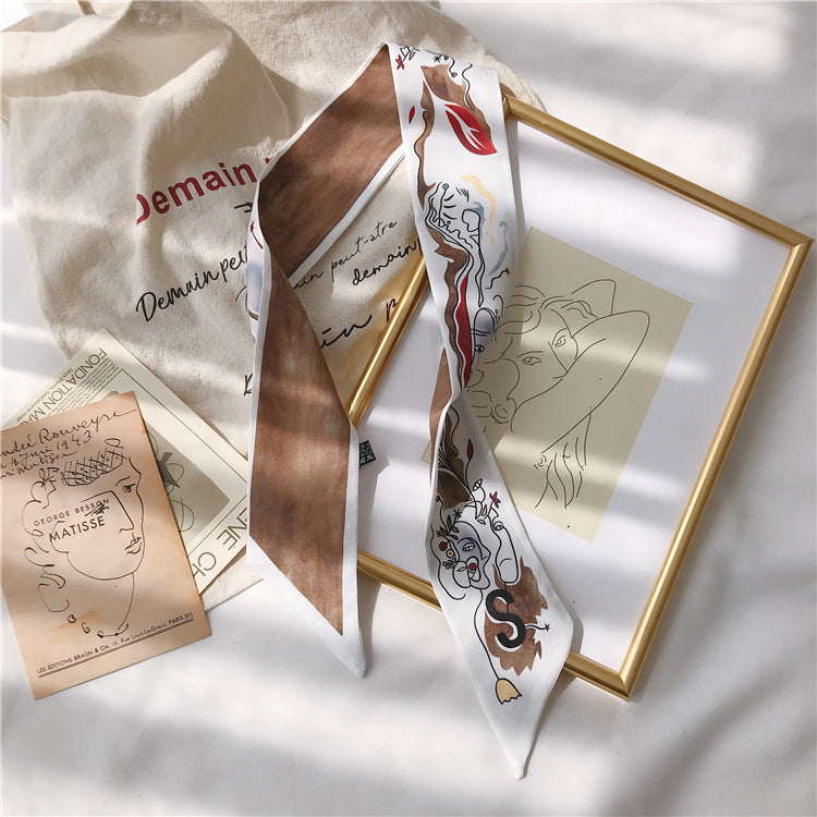 Handle Small Silk Scarf Headband Ribbon Scarf