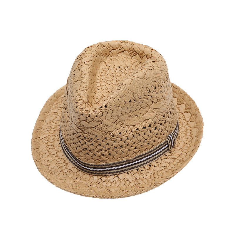 New Parent-Child British Ceremony Panama Sun Straw Hat