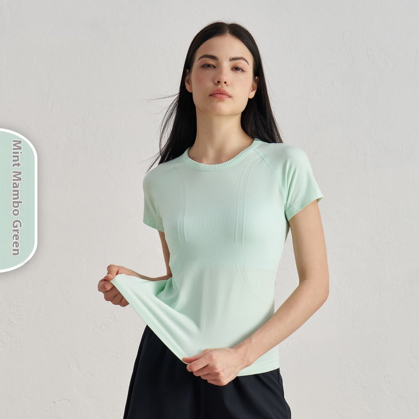 Seamless Antibacterial Nude Feel Slim Fit Yoga Jacket Short Sleeve
