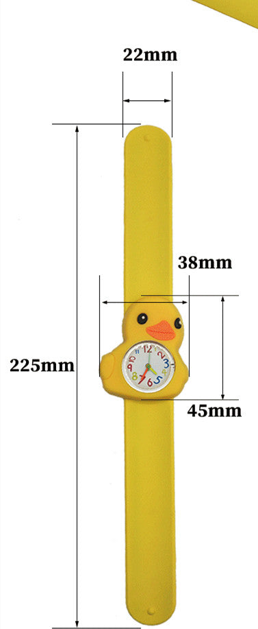 Little Yellow Duck PVC Drip Adhesive Cartoon Clapping Quartz Watch