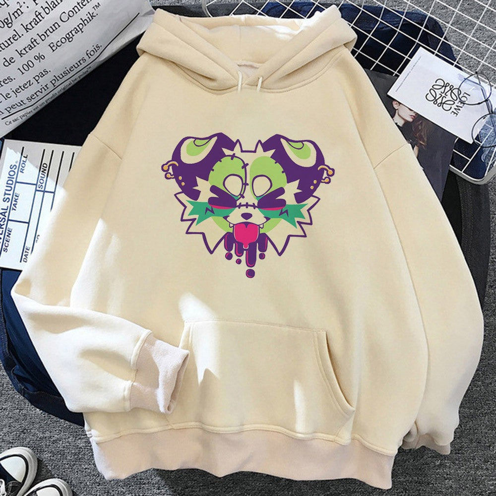 Furry Hættetrøje Ungdommeligt Y2K Mønster Kawaii Athleisure Teen