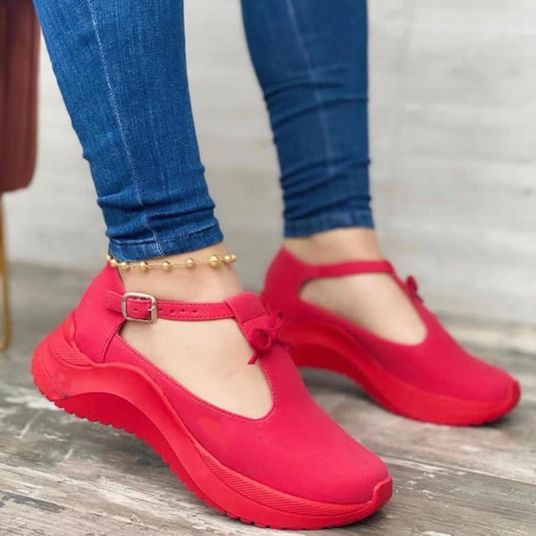Women's Fashion Casual One Word Buckle Single Shoes