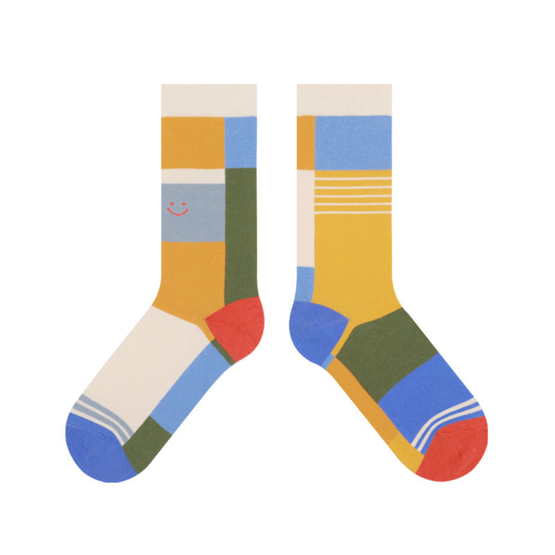 Cheerful Color Block Cute Japanese Style Korean Style Socks