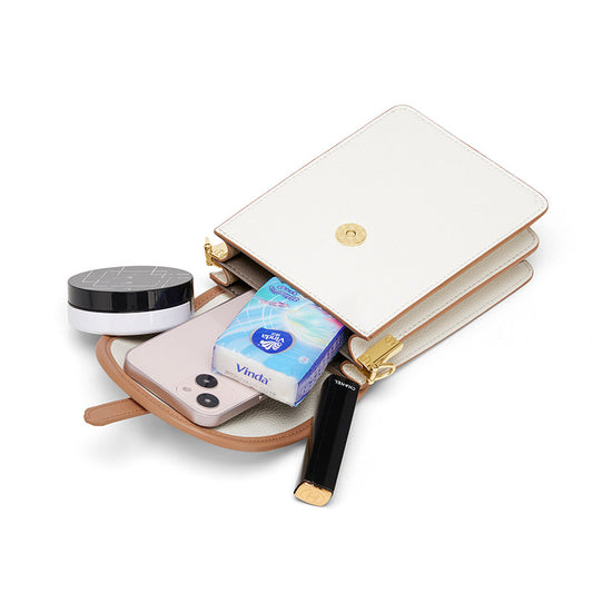 Women's Fashion Leather Simple Single Shoulder Crossbody Bag