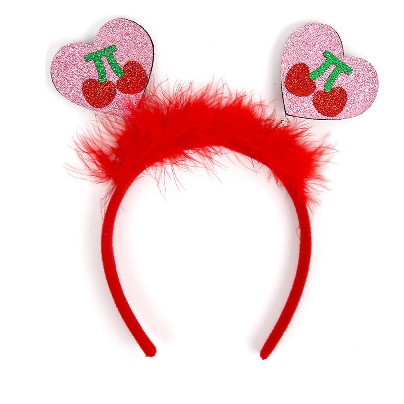Red Heart Headband Accessories Three-dimensional