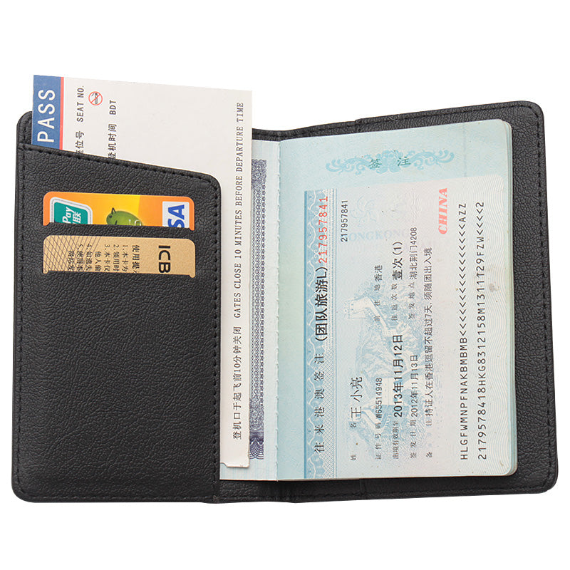PU leather passport book ticket holder storage bag