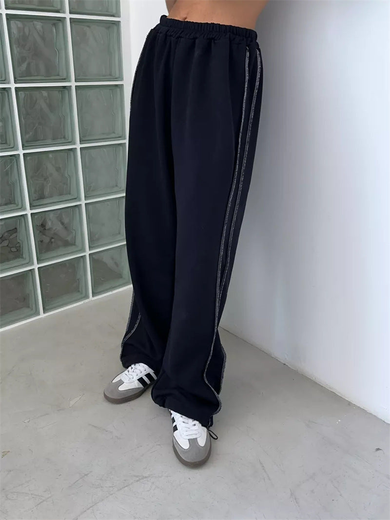 Street Style Loose Casual Fashion All-matching Elastic Waist Sweatpants