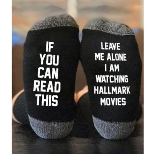 1Pair New Hallmark Movies Soft Socks Christmas Letters Printed Women Winter Warm Socks Gifts Hogard DC11