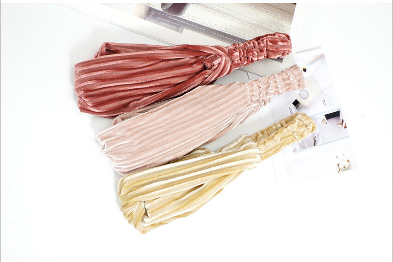 Solid color cross elastic headband