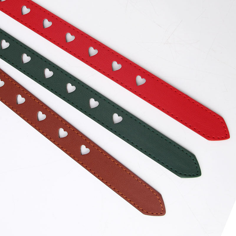 All-match Punch-free Hollowed Heart Shape Belt Ladies