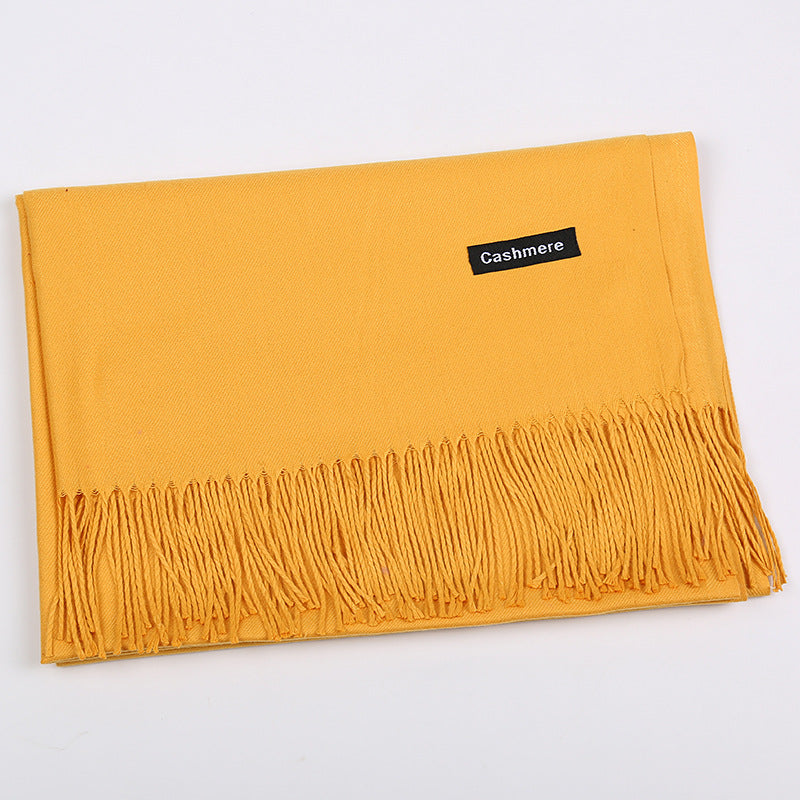 Solid Color Artificial Cashmere Scarf Female 220g Warm Shawl