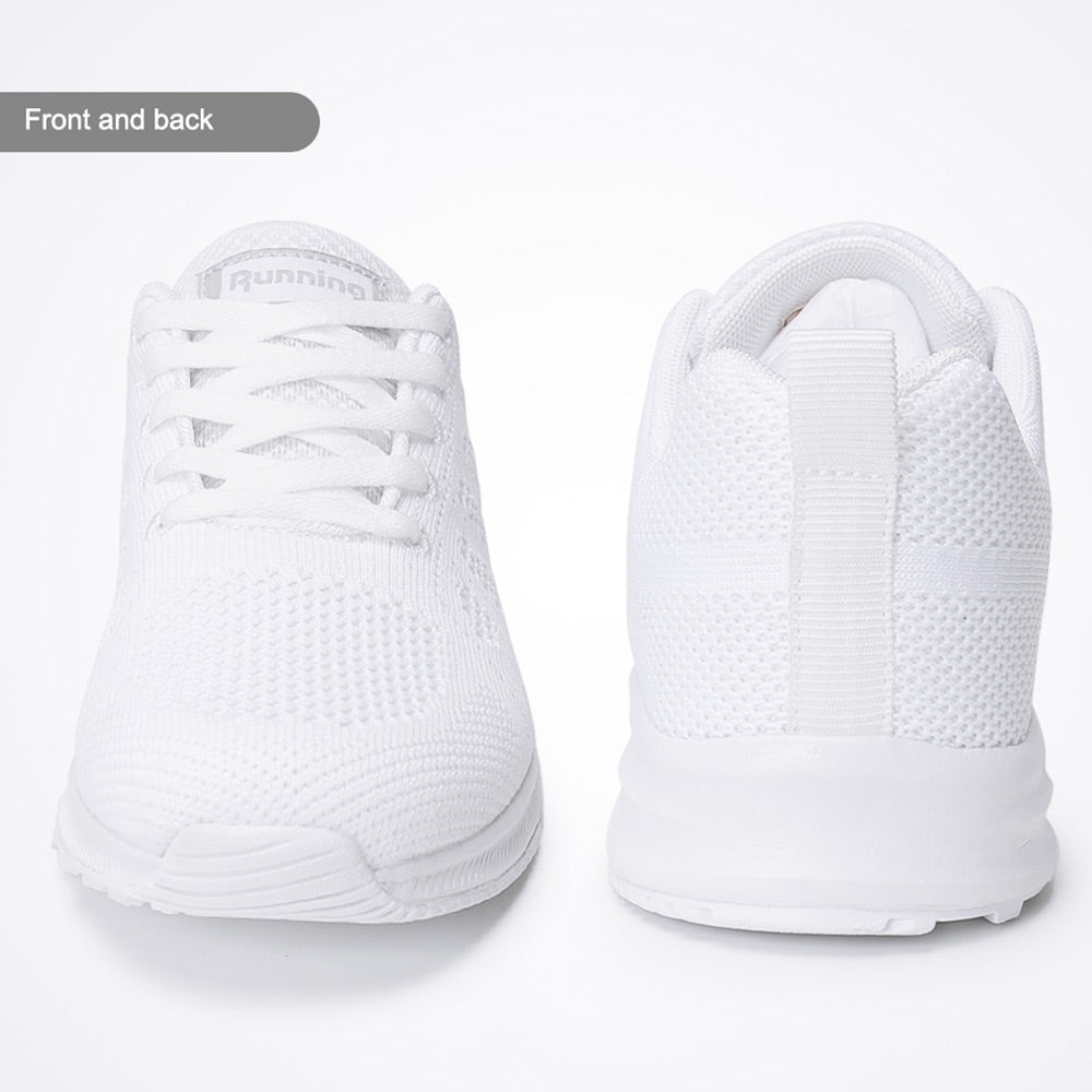 Sorte Hvide Sneakers Til Kvinder Med Snøre Løbesko Gåsko