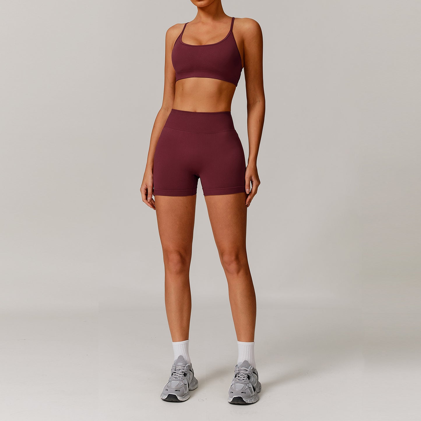 Seamless Beauty Back Yoga Clothes Running Quick-drying Tight Sports Fitness Clothes Suit Women