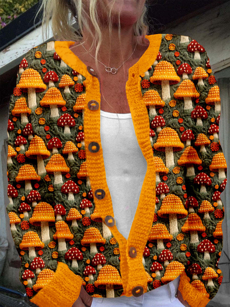 3D Digital Printing Cardigan Knitted Coat
