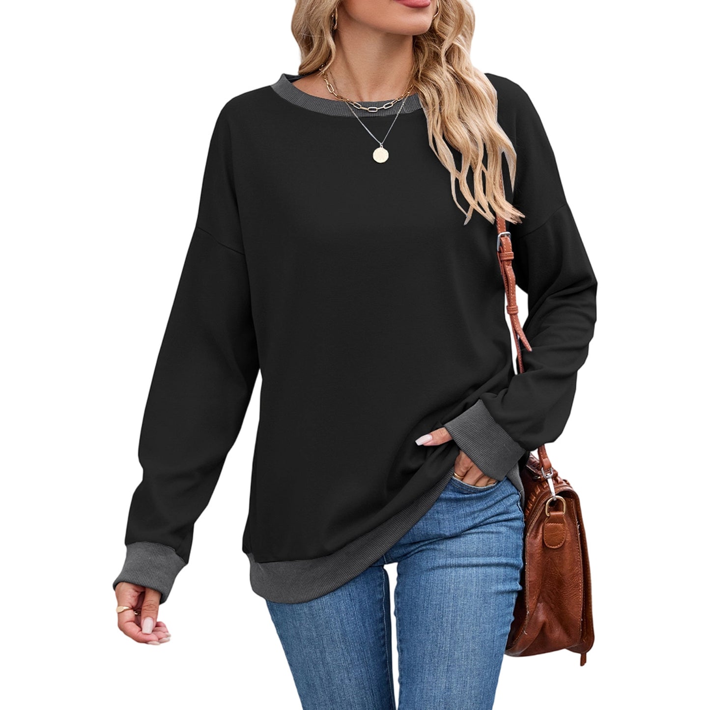 European And American Round Neck Loose Top