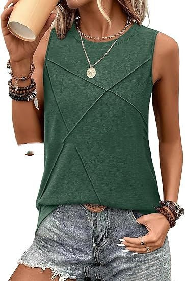 Womens Summer Tank Top Loose-Fit