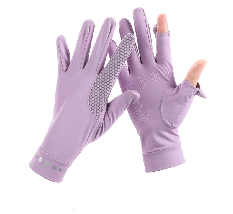 Summer Men And Women's Thin Elastic Breathable Ice Silk Sunscreen Gloves