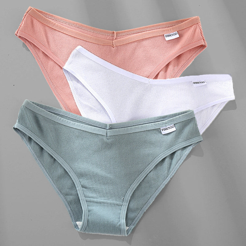Cotton Panties Female Underwear Sexy Women Briefs  3PCS M-4XL