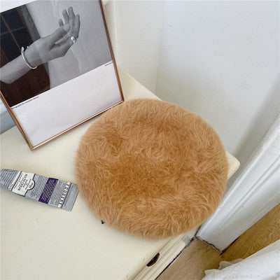 Puffy Fluffy Rabbit Plush Beret Female Filler
