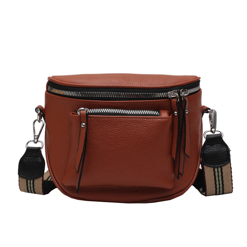 Soft Leather Crossbody Bag Casual And Versatile Saddle Style Can Be Worn As A Shoulder Bag